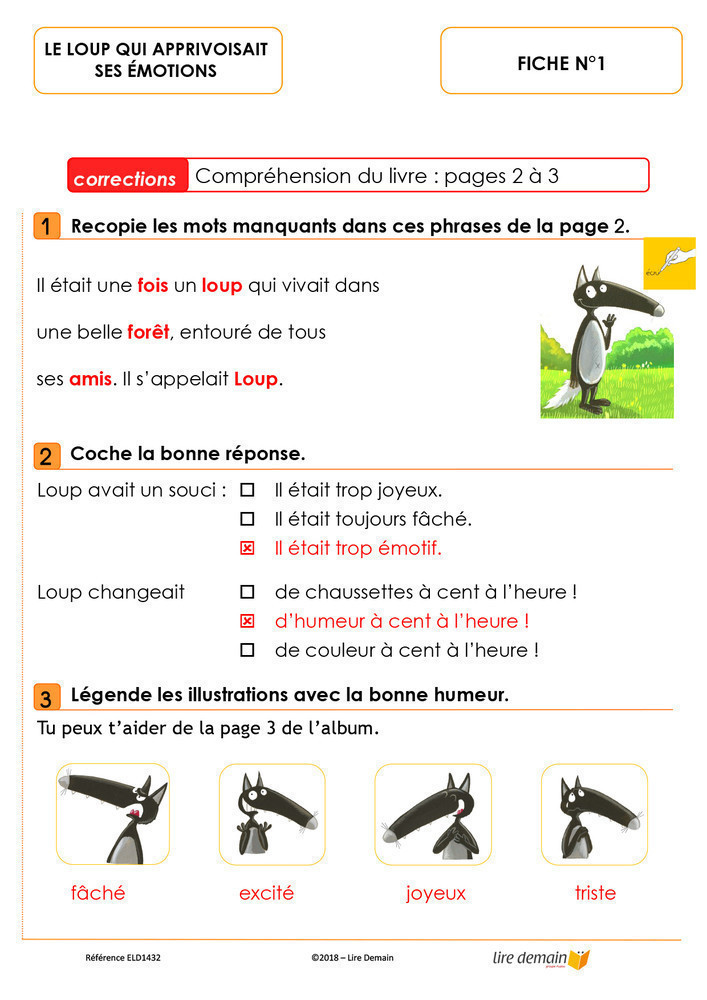 LECTURE SUIVIE - LOUP EMOTIONS (FICHIER SEUL)